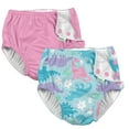 thumbnail image 1 of i Play (2 Pack) Girls Reusable Absorbent Baby Swim Diapers - Swimming Suit Bottom | No Other Diaper Necessary Aqua Dinosaurs and Light Pink 24 Months, 1 of 7