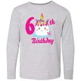 thumbnail image 3 of Inktastic 6th Birthday with Unicorn Cake Long Sleeve Youth T-Shirt, 3 of 5