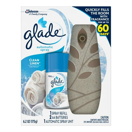Glade Automatic Spray Air Freshener Starter Kit, Clean Linen, 6.2 oz