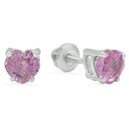18k Brilliant Cut Stud - 18K White Gold Ladies Stud Earrings