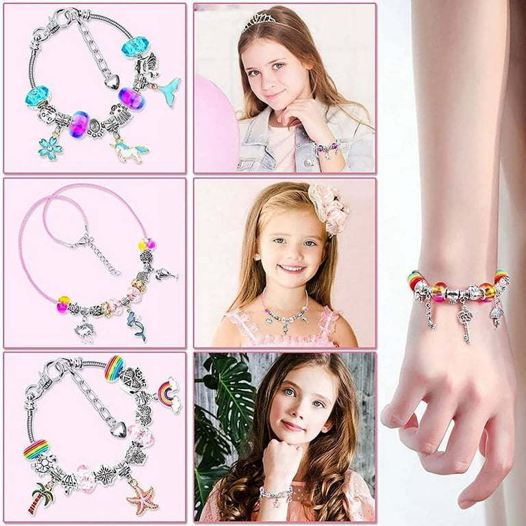 75pcs Bracelet Made Pendant Kit 150 pieces of jewellery making supplies including European pendants pendants snake chains unique gift kits for