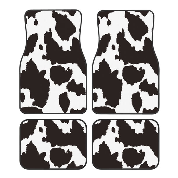 Fotbe Cow Skin 2 Juego de 4 Tapetes para Auto con Estampado – Alfombrillas de Goma Reforzada, Diseño Antideslizante, Protección para Todo el Año – Vehículos, Autos, Camionetas y SUVs