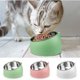 thumbnail image 4 of Cuenco para gatos, cuenco para comida para mascotas, cuenco inclinado de acero inoxidable para gatos, cuenco para perros pequeños, juego de cuencos para gatos de acero inoxidable de 400 ml (verde), 4 of 5