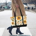thumbnail image 4 of FORMRS Canvas Laptop Tote Bag for Women with 15.6" Computer Compartments Shoulder Handbag, Watercolor Sunflowers, 4 of 7