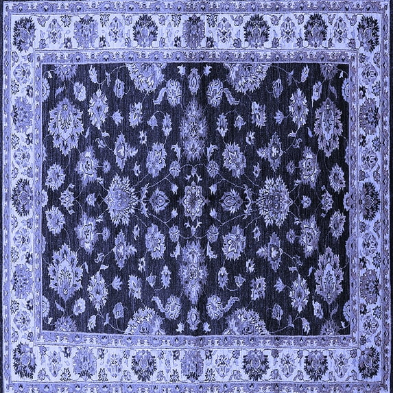 Ahgly Company Indoor Square Oriental Blue Industrial Area Rugs, 4' Square