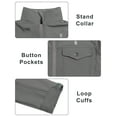 thumbnail image 6 of Little Donkey Andy Women's Lightweight Stand Collar Jacket Water Resistant Windbreaker Fleece Lined Warm Coat Iron Grey S, 6 of 9