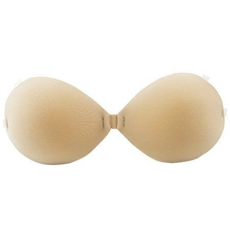 POPLIS Women Strapless Adhesive Bra Backless Thicken Push Up Front Closure Invisible Sticky Nipple Covers