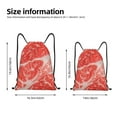 thumbnail image 4 of Kdxio Beef Steaks Print Drawstring Backpack Bag,Waterproof Draw String Back Sack, Gym Drawstring Bags Swim Bag For Unisex, 4 of 9