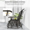 thumbnail image 4 of 3PCs Black Gliding Rocking Chair Set with Bistro Table for Patio, Garden & Balcony - Outdoor Seating with Mesh Fabric & Steel Frame - 38.2" H, 4 of 7