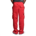 thumbnail image 5 of Babibeauty Men's Urban Straight Leg Jogger Heavy Weight Fleece Cargo Pocket Sweat Pants, 5 of 5