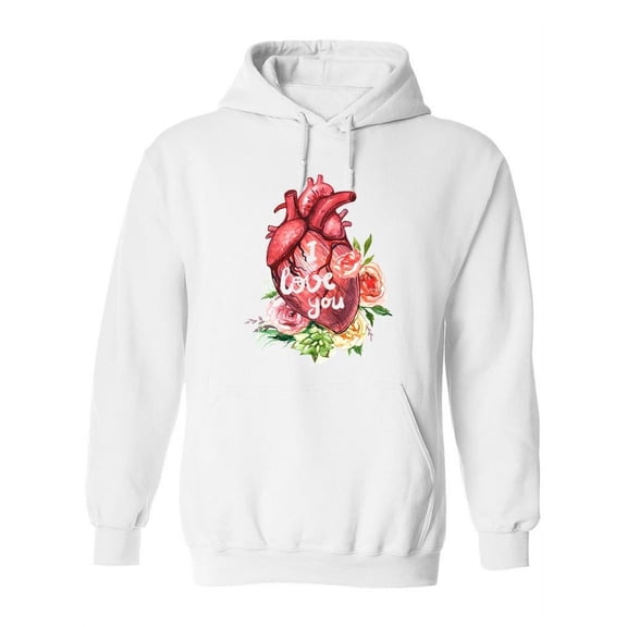 I Love You Heart Design. Hoodie Women -Image by Shutterstock, Female XX-Large