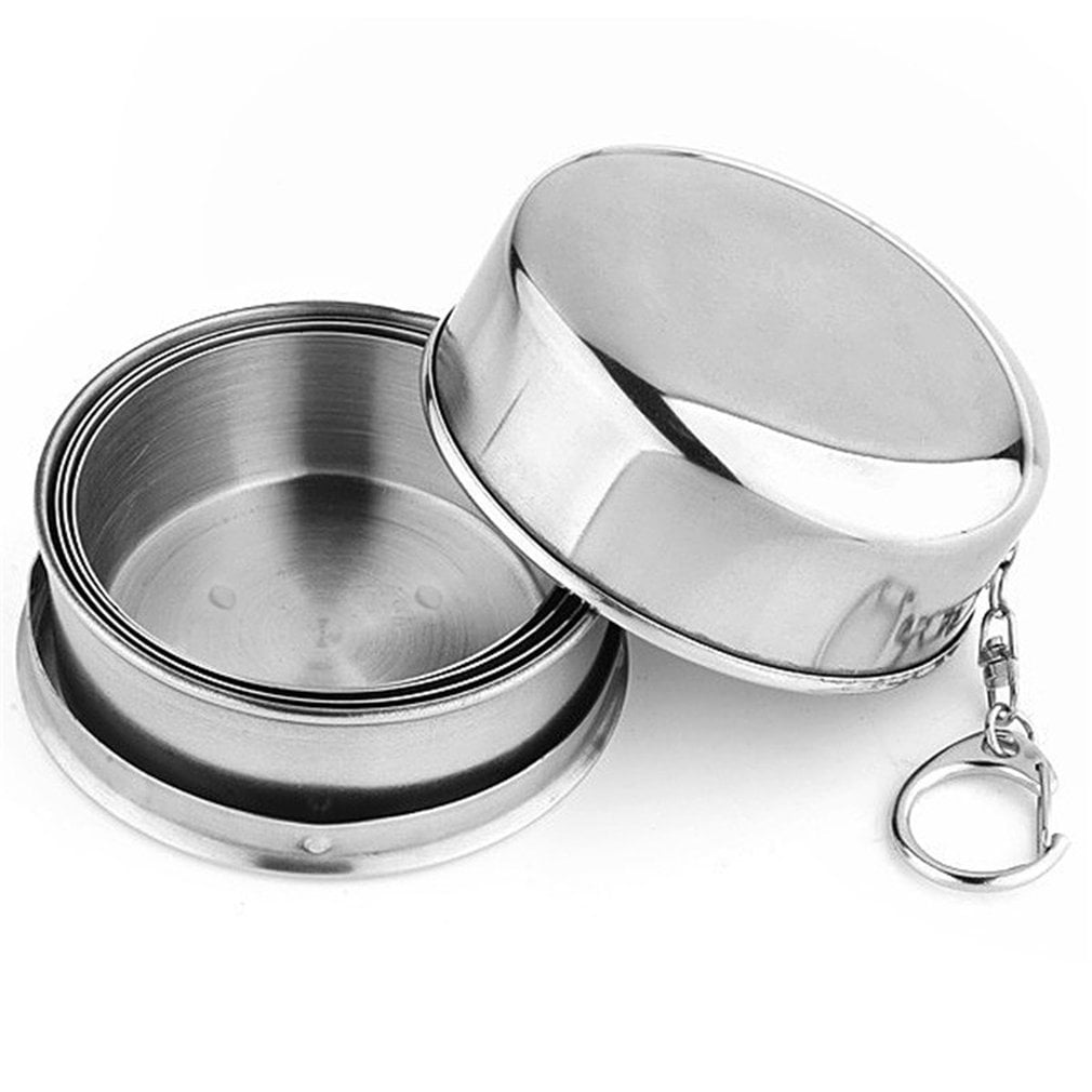 Stainless Steel Folding Cup Travel Tool Kit Survival EDC Gear Outdoor ☜A 