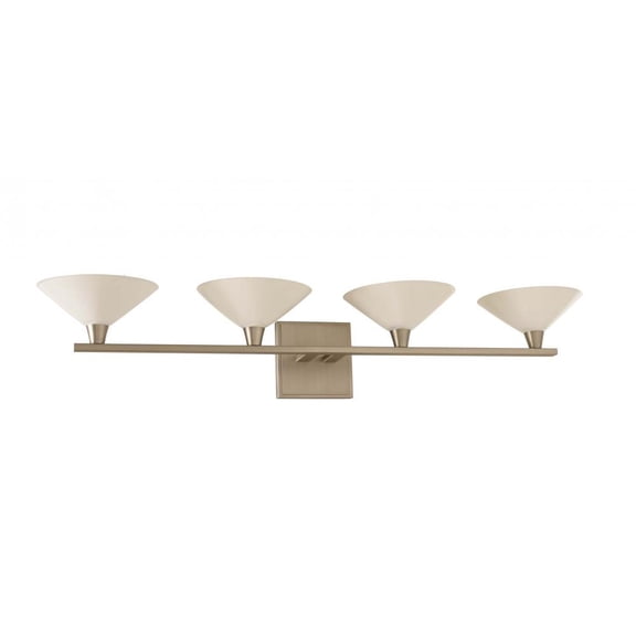 Kalco Lighting Galvaston 31" 4-light Modern Glass Bath Light in Satin Nickel