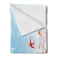 thumbnail image 2 of Music Note Soft Flannel Fleece Throw Blanket, Illustration of Spring Scene with Flourishes Birds and Paint Blots, Cozy Plush for Indoor and Outdoor Use, 50" x 70", Multicolor, by Ambesonne, 2 of 5