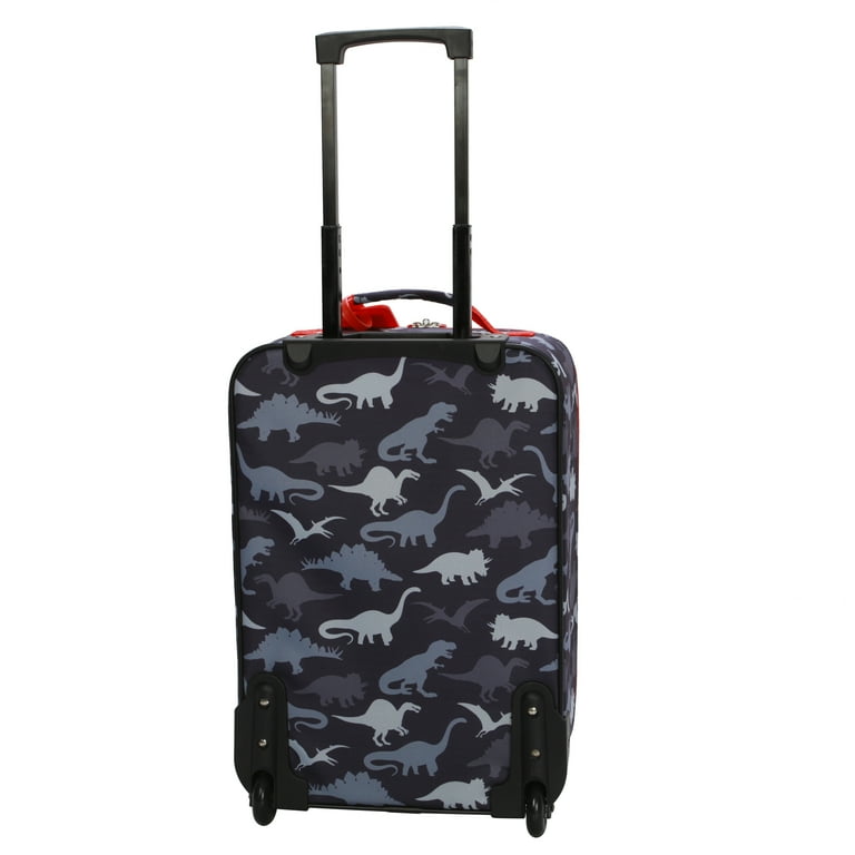 CRCKT 4 Piece 18 inch Soft Side Carry on Kids Luggage Set Dinosaur