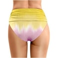 thumbnail image 3 of Women's Summer Tie Dye Printed Waist Length Pleated Beach Double Layered Triangle Swim Trunks Womens Swim Leggings Full Coverage Bikini Bottom Swimsuit Cover up Shorts for Women Cover Ups for Swimwear, 3 of 5