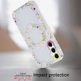 thumbnail image 3 of For Samsung s23 FE 5G [Magnetic Circle] Double Layer Design IMD TPU Case - Yellow/Purple Floral, 3 of 3