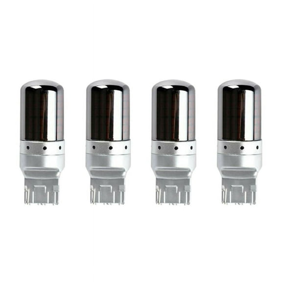 4Pcs Chrome 7440 T20 144SMD Amber Canbus Error Free LED Lamp Bulb Turn Signal Light