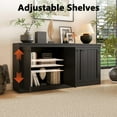 thumbnail image 4 of Buffet Noir avec Rangement, Buffet à 4 Portes de 62,99 Pouces pour Salle à Manger, Armoire de Rangement Moderne pour Salon et Bureau, 4 of 9