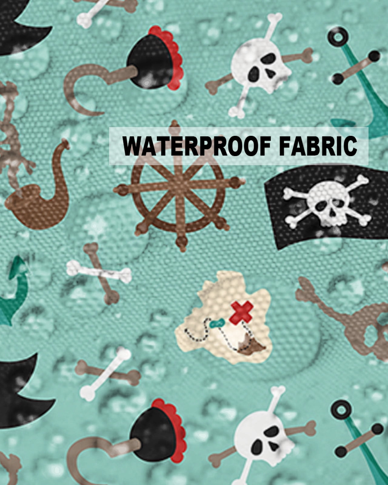 Pack of 2 Outdoor Pillow Covers, Pirate Flag Rudder and Hook Waterproof Square Throw Pillowcase Cushion Decorative Pillow Covers for Couch Patio Tent, 20x20 in