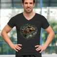 thumbnail image 4 of T-Rex Jungle V-Neck T-shirt Roaring Dinosaur Dino Tropical Attack Cretaceous Predator Tyrannosaurus Jurassic Tee, 4 of 7
