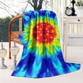 thumbnail image 2 of Rainbow Tie Dye Mandala Pattern Blanket,Comfortable Soft Flannel Throw Blanket,All Season,Warm Lightweight Blankets for Sofa Bed Couch Living Room Chair,40"x50", 2 of 4