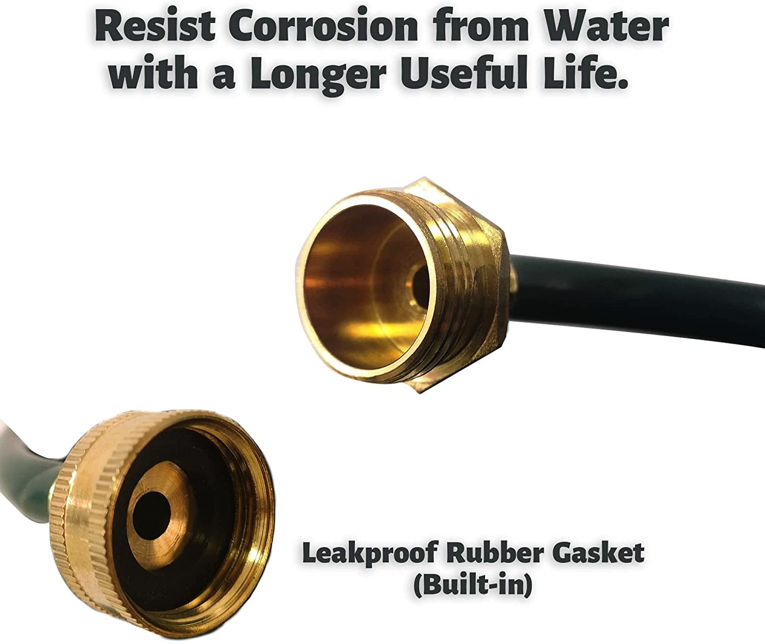 FUNJEE Heavy-Duty EVA Coil Hose Recoil Garden Water Hose with 3/4" GHT Brass Fittings, Corrosion Resistant, Retractable Garden Hose, Boat Hose (Hose, 25FT)