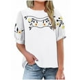 thumbnail image 2 of Otvok Womens Cotton and Linen Plus Size T-Shirt Printed Short Sleeved Round Neck Tops, 2 of 6