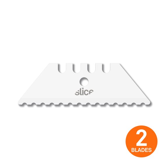 Slice 10523 Replacement Utility Blades - Serrated Edge - Finger-Friendly, Micro Ceramic Safety Blade | Never Rusts - Pack of 2