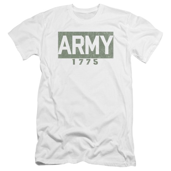 Army Block Premium Canvas T-Shirt Adult Slim Fit 30/1 White