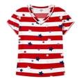 thumbnail image 4 of WERYOUNG Patriotic Stars And Stripes T Shirts For Women Short Sleeved Round Neck T-Shirt 250th Anniversary USA Festival Tees Home Lounging Versatile Tops L, 4 of 4