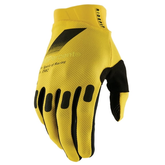 100 % Ridefit Gloves (Small, Yellow)