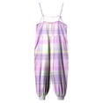 thumbnail image 4 of Staki Easter Jumpsuit for Baby Girls Girls Wide Leg Jumpsuit Kids Casual Sleeveless Romper Spaghetti Overalls with Pockets 1-10Y(Light Purple,3-4 Years), 4 of 6