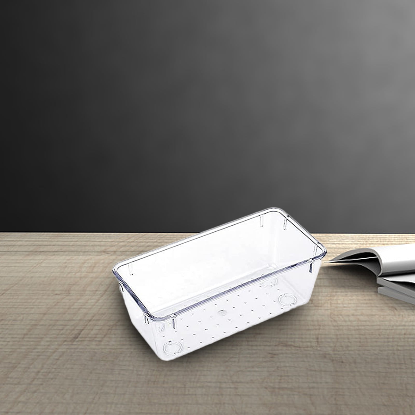 Lot de 25 organiseurs de tiroir en plastique transparent, 4 tailles