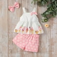 thumbnail image 4 of Toddler Baby Girls Set Sleeveless Sling Sweet Tube Print Tops + Dots Shorts Outfit Summer Outdoor Girls Clothes, 4 of 4