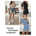 thumbnail image 5 of Anygrew Rompers for Women Casual Short Sleeve Oversized Athletic Workout Reversible Hot Shot Tee Romper Deep Pockets, 5 of 6