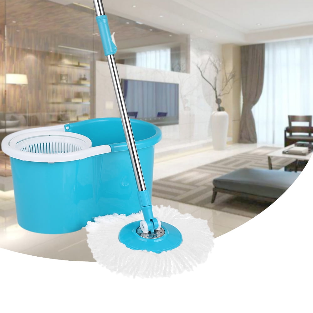 BLUE or PINK 360° Rotating Spin Mop and Bucket Set Pedal Power Spinner Home 