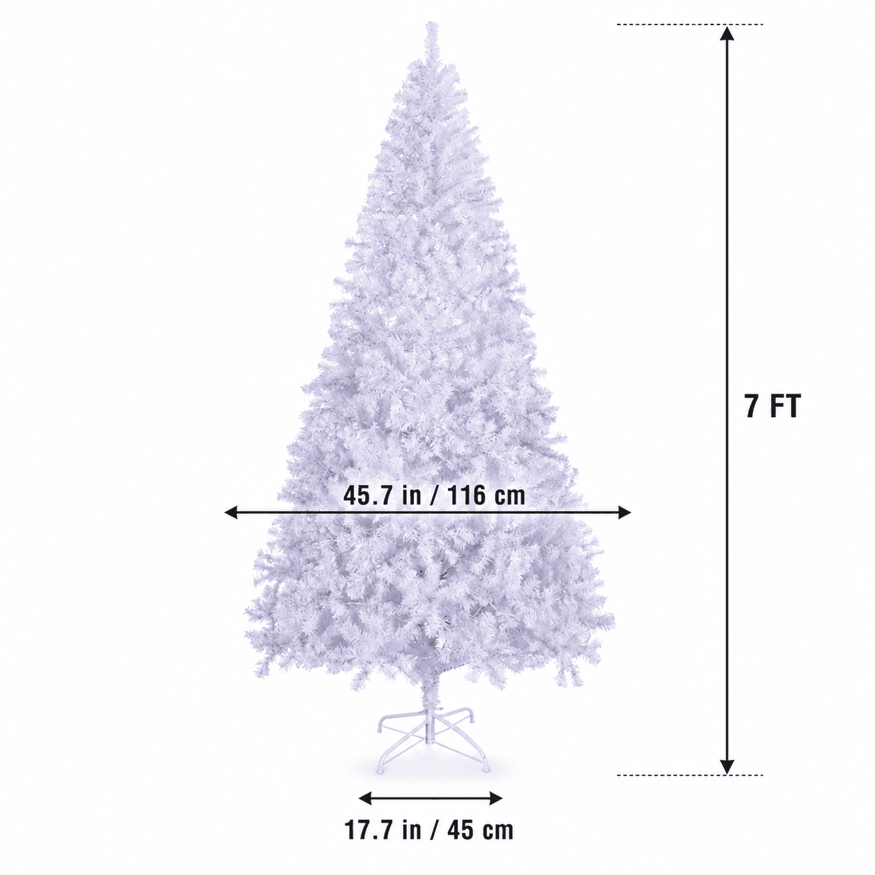 Alvantor 7 ft Pre-Lit Artificial Christmas Tree with 400 App-Controlled RGB LED Lights, Hinged Branches and 1150 PVC Tips, White