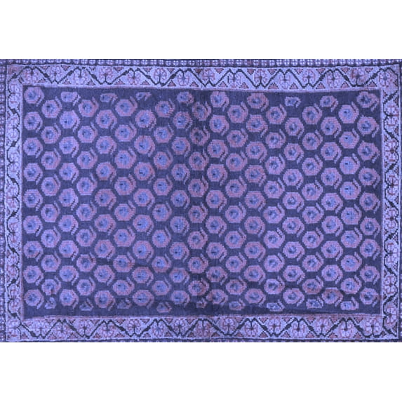 Ahgly Company Indoor Rectangle Persian Blue Traditional Area Rugs, 7' x 9'