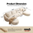 thumbnail image 2 of 138.6" U Shaped Modern Modular Sectional Curved Sofa with Ottoman, Minimalist Style Comfy Cloud Couch for Living Room Apartment, No Assembly Required Boneless Couches (White,Right Facing Chaise), 2 of 7