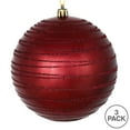 thumbnail image 3 of Vickerman 6" Wine Candy Finish Ball Ornament with Glitter Lines, 3 per Bag, 3 of 3