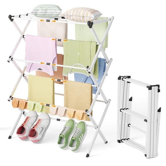 BN-LINK Drying Rack for Clothes, Foldable Laundry Rack for Sweaters, Blouses & More, Pre-Assembled & Extreme Stability , Indoor Outdoor Use, 29.92 X 14.56 x 41.33 inch