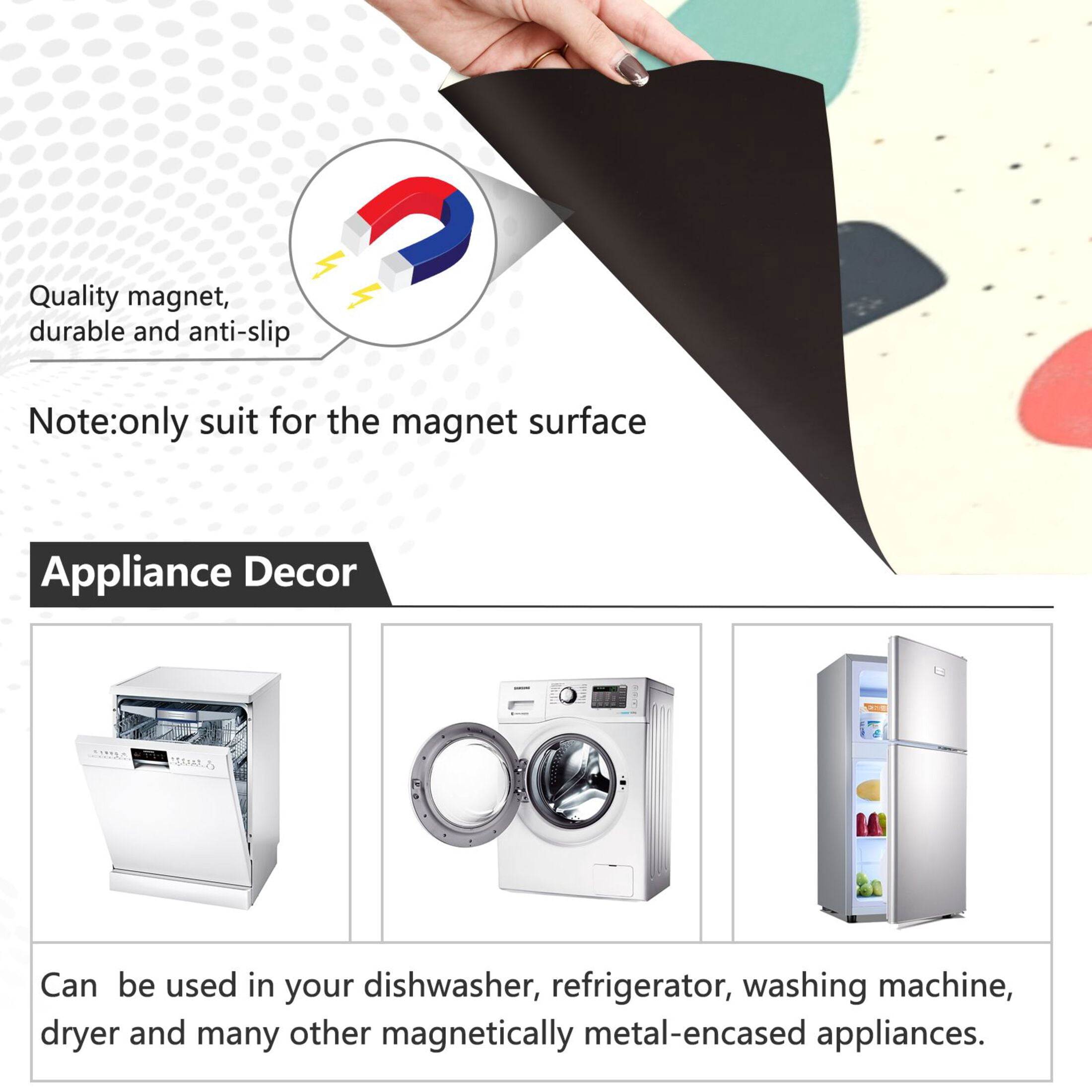 Dishwasher Magnetic Sticker 23x26 Inch Refrigerator Magnetic Sticker Washing Machine Magnetic Sticker Kitchen Panel Magnetic Sticker Home Decor Colored Cross Pattern