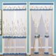 thumbnail image 3 of Cortinas de puerta bordadas con encaje de malla, sin perforaciones, de doble capa, transparentes, con borde ondulado, decorativas, de media cortina, 3 of 5