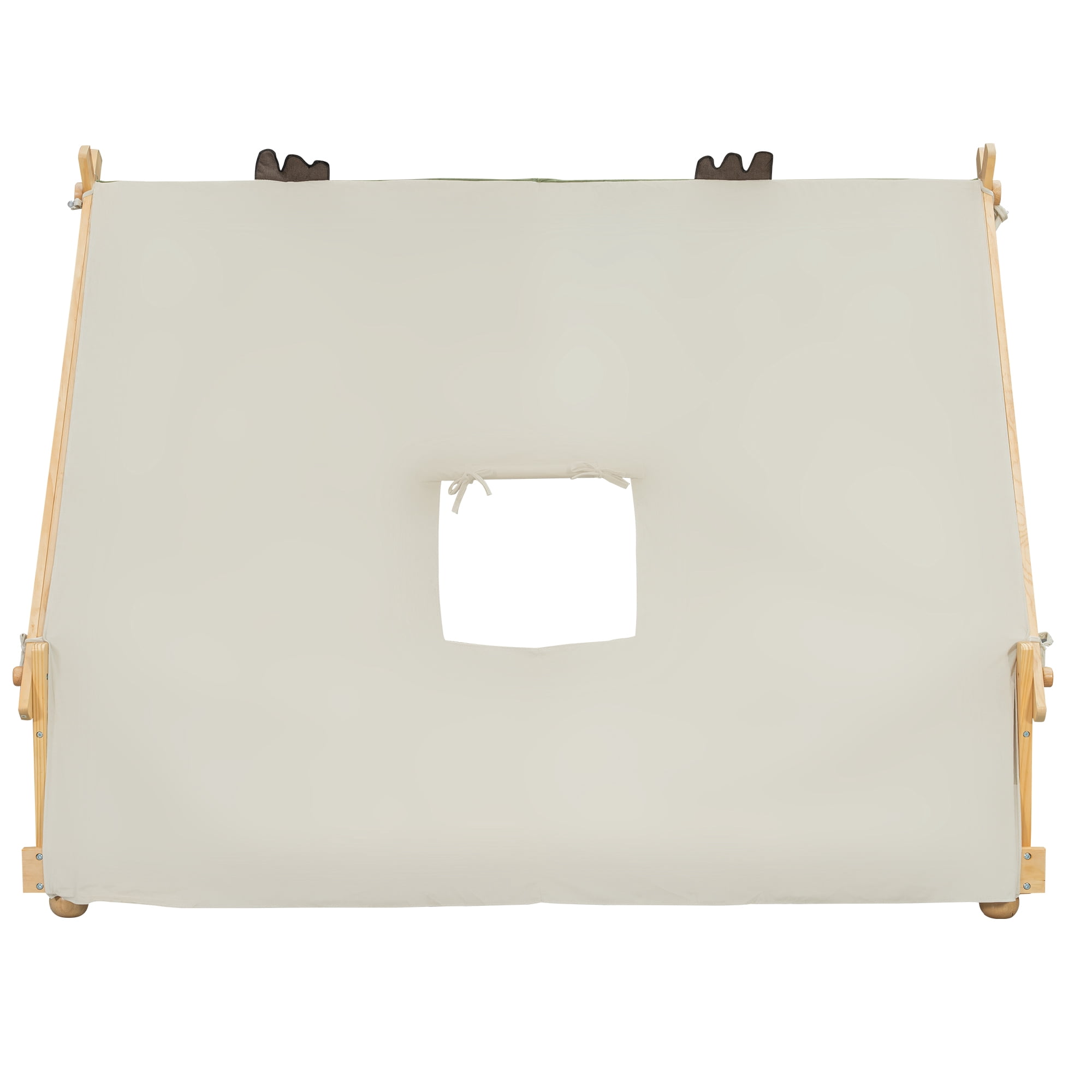 Full Size House Bed with Tent and Light,White