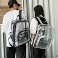 thumbnail image 4 of Heavy Duty Clear Backpack Large Transparent Bag for School Stadium Events Travel Camping PVC 3PCS, 4 of 7