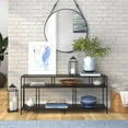 thumbnail image 3 of Evelyn&Zoe Cortland Rectangular TV Stand with Metal Shelves for TV's up to 60", Blackened Bronze, 3 of 9