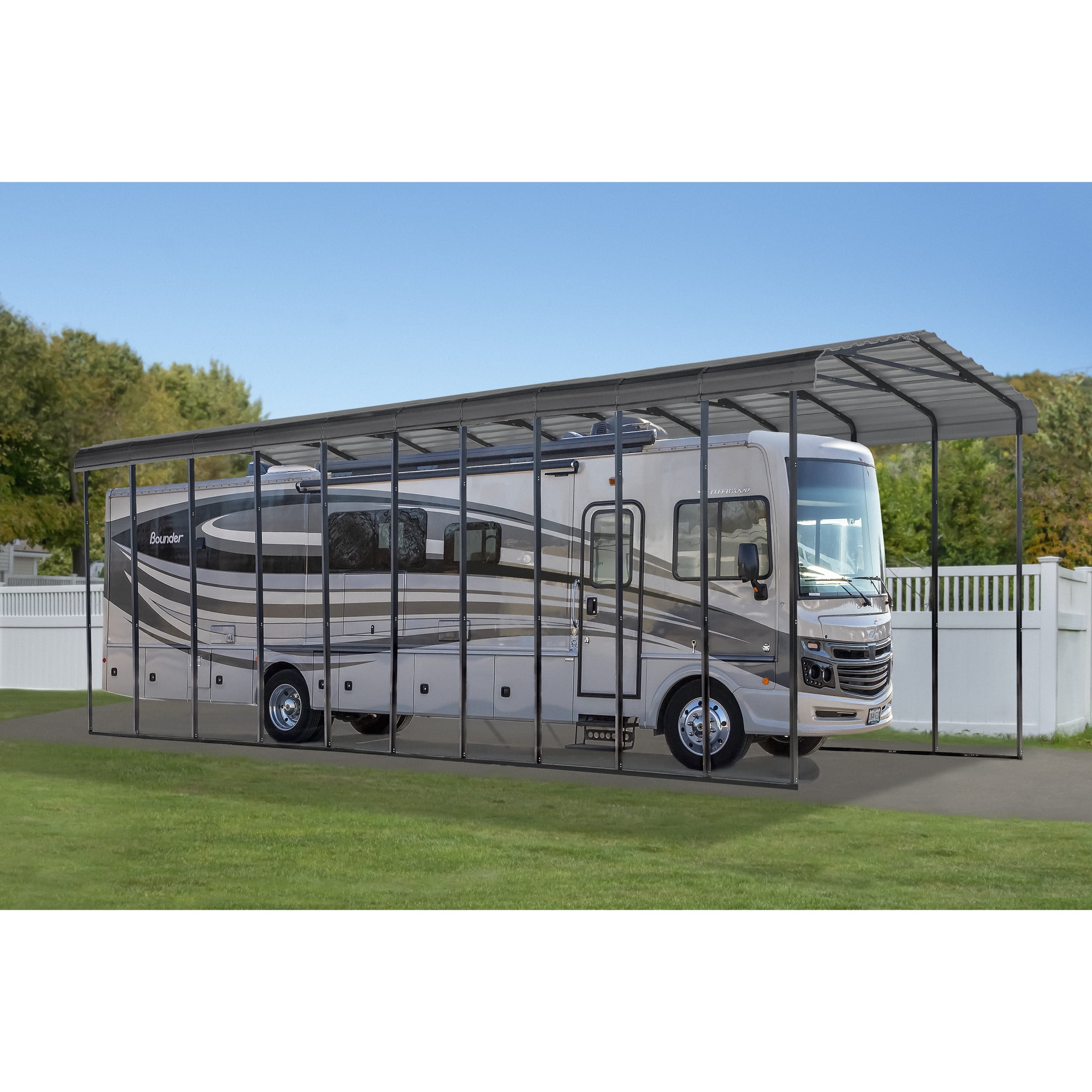 Arrow 14 x 47 x 14 ft Charcoal RV Carport