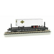 BAC16754 N Scale 52 ft. 6 in. Flat with Trailer Reading with Reading