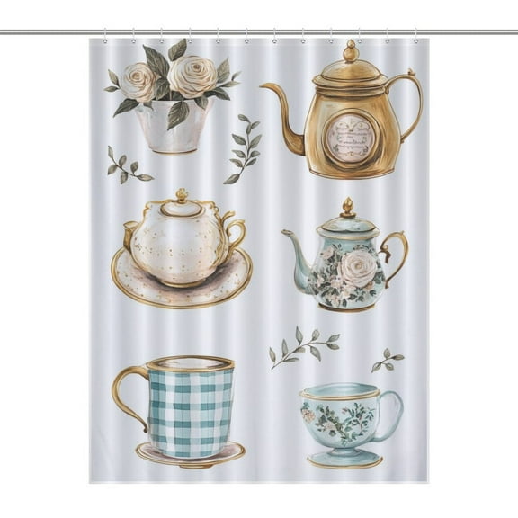 Bohemian Color Shower Curtain , Enchanted Forest Scenic Bathroom Decor Sets, Waterproof Fabric with Hooks